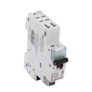 Disjoncteur LEGRAND DNX3 10A auto Ph+N courbe D 4,5kA 230V - vue de dessus