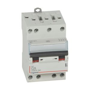 Disjoncteur LEGRAND DX3 tétrapolaire 25A courbe C 4,5kA 400V