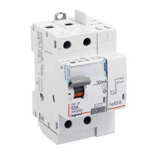 vue dessus LEGRAND Interrupteur différentiel 63A 30mA Type AC DX3 AUTO