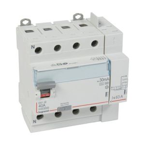 Interrupteur différentiel LEGRAND DX3 tétrapolaire 40A 30mA type F 5 modules 400V