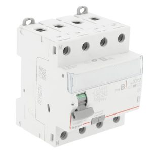 Interrupteur différentiel tétrapolaire 63A 30mA type B 4 modules 400V Legrand DX3