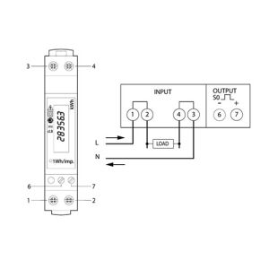 Compteur d'énergie LEGRAND EMDX³ 45A monophasé certifié MID - schéma de câblage