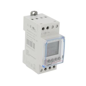 Interrupteur horaire 16A monophasé digital programmable jour/hebdo 2 modules LEGRAND - vue de profil