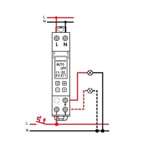 LEGRAND Interrupteur horaire 16A monophasé hebdomadaire 1 module - schéma de câblage