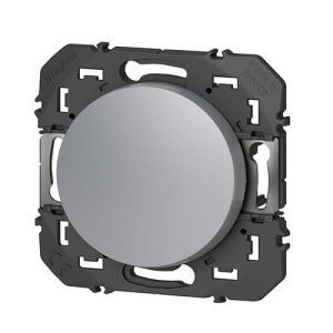 Interrupteur va-et-vient Legrand Dooxie finition alu - vue de profil