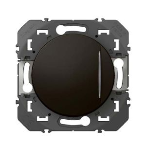 Interrupteur va-et-vient Legrand Dooxie noir mat avec voyant lumineux - vue de face
