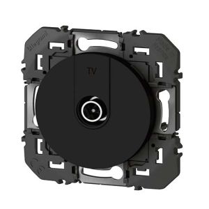 Prise TV Legrand Dooxie noir mat - vue de profil