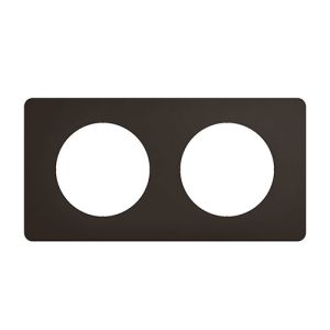 plaque 2 postes noir mat Legrand® New Celiane - vue de face