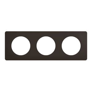 plaque 3 postes noir mat Legrand® New Celiane - vue de face