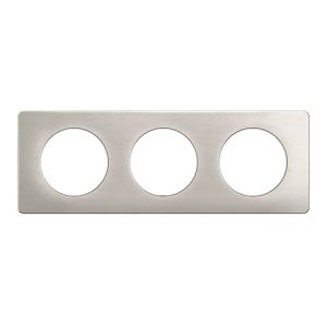 plaque 3 postes alu satiné Legrand® New Celiane - vue de face