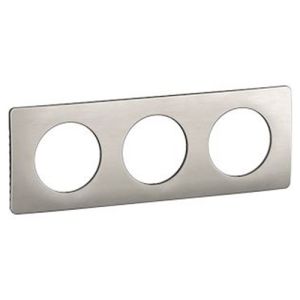 plaque 3 postes alu satiné Legrand® New Celiane