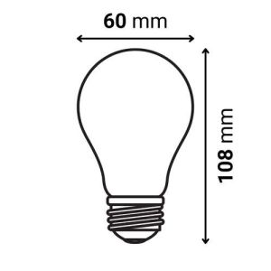 ampoule LED E27 8,5W Miidex - schéma avec dimensions