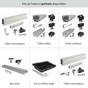 6 kits de fixations disponibles pour tous types de toitures