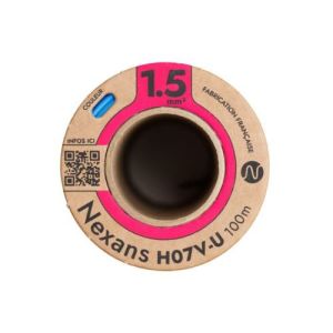 Bobine de fil électrique H07VU Nexans Mobiway Pop noir 1,5mm²