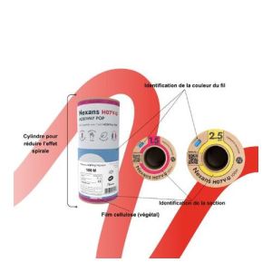 fil électrique Nexans H07V-U Mobiway Pop violet 1,5mm² - bobine de 100m