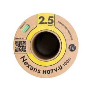 bobine de 100m de fil électrique H07VU 2,5mm² bleu Nexans Mobiway Pop