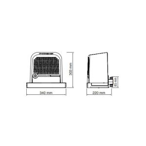 motorisation de portail NICE RBS600BDKCE - schéma avec dimensions