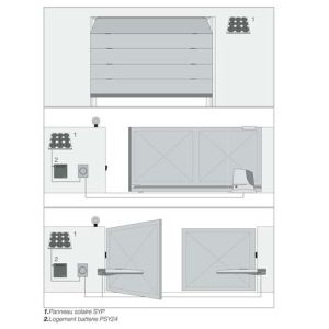 NICE Kit d'alimentation solaire pour motorisation portail et porte de garage - SYKCE
