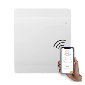 radiateur connecté à inertie fonte Noirot Walter 2 1000W blanc pilotable à distance