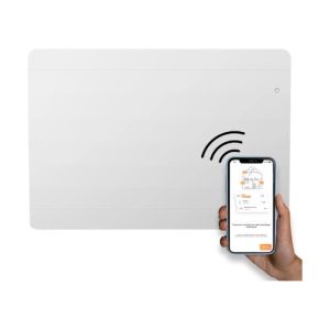 radiateur connecté à inertie fonte Noirot Walter 2 2000W blanc pilotable à distance