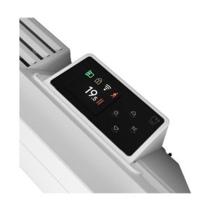 radiateur connecté à inertie fonte plinthe Noirot Walter 2 1500W avec boitier de commande digital