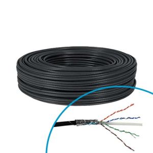 Couronne de 100m de câble RJ45 informatique extérieur catégorie 6 F/UTP 4P 350Mhz Omelcom EASYLINK