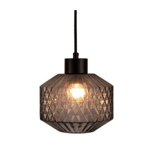 Suspension Paulmann Gleaming Smoke éclairée en verre fumé noir