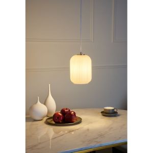 suspension Paulmann Noble Purity finition blanche et dorée champagne idéale au dessus d'une table