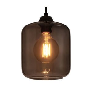 Suspension Paulmann Magic Glamour verre fumé noir avec ampoule E27 éclairée