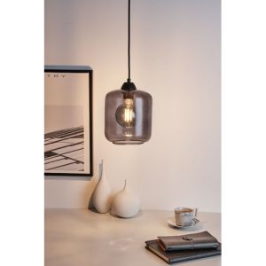 Suspension Paulmann Magic Glamour verre fumé noir idéale au dessus d'une table