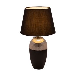 lampe Pauleen Midnight Beauty noire et argent éclairée