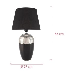 Dimensions de la lampe Pauleen Midnight Beauty noire et argent