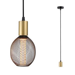 suspension Paulmann Ravi noir mat et doré avec ampoule décorative