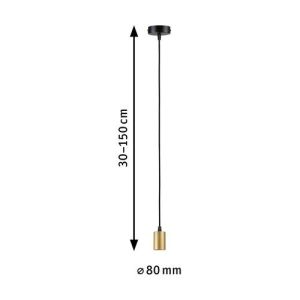 Dimensions de la suspension Paulmann Ravi noir mat et doré