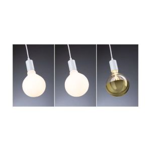 suspension Ravi blanche de chez Paulmann avec différents styles d'ampoules