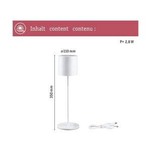 Dimensions de la lampe à poser Paulmann Tuni