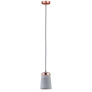 Suspension Neordic Stig Paulmann coloris gris/cuivre finition béton et métal
