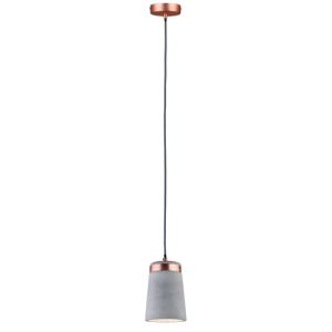 Suspension Neordic Stig Paulmann coloris gris/cuivre finition béton et métal