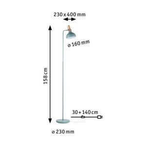 Dimensions lampadaire Paulmann Neordic Juna