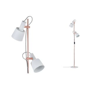 Zoom lampadaire Paulmann Neordic Haldar E14 blanc et cuivre