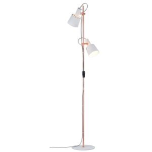 lampadaire Paulmann Neordic Haldar E14 blanc et cuivre