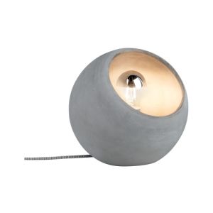 Lampe à poser Paulmann Neordic Ingram en béton gris allumée