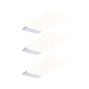 Lot de 3 éclairages LED sous meuble éclairés PAULMANN BREDO coloris argent
