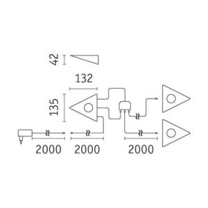 Eclairage LED sous meuble PAULMANN TRIAS acier brossé - schéma des dimensions
