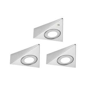 Lot de 3 éclairages LED sous meuble PAULMANN TRIAS acier brossé