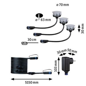 détail kit spots LED extérieurs encastrés de sol Paulmann