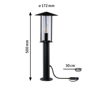 dimensions borne d'éclairage extérieure LED Paulmann 94322
