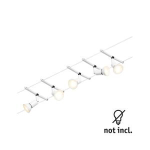 Kit de 5 Spots sur cables Paulmann CORDUO SALT GU5.3 5m blanc - ampoule non incluse