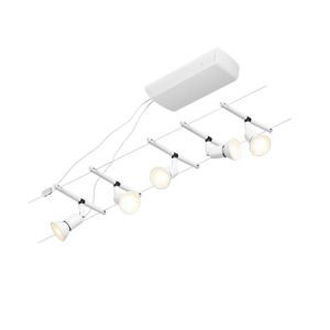 Kit de 5 Spots sur cables Paulmann CORDUO SALT GU5.3 5m blanc