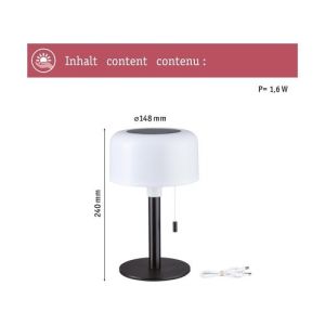 Dimensions du luminaire rechargeable solaire Paulmann Bartja